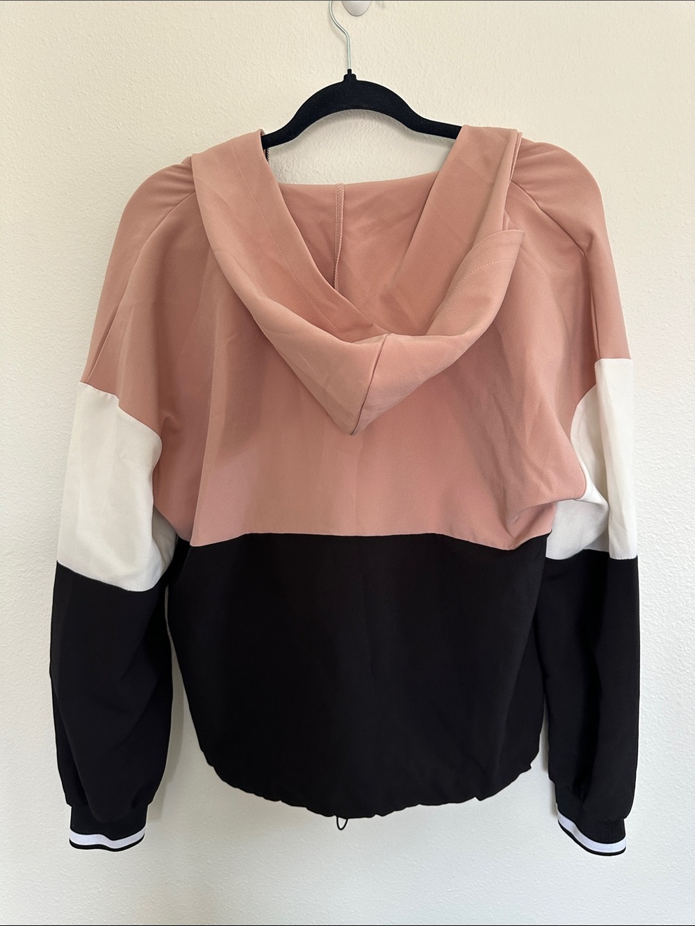 ZARA Pink, Black & White Colorblock Half-Zip Hoodie - Picture 5 of 5
